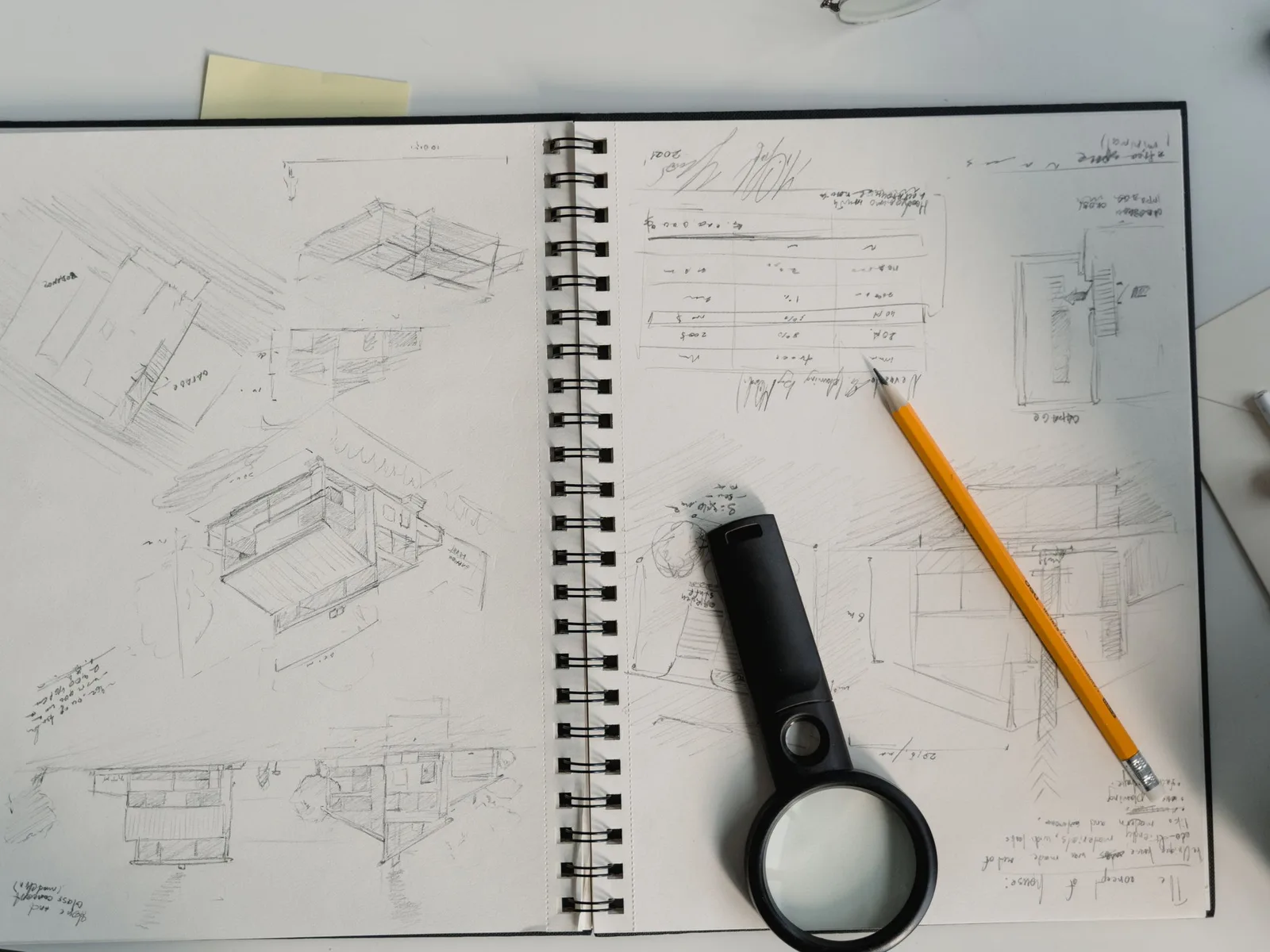 Residential construction plans and pre-construction documents under review.